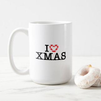 クリスマスのキャンディケインのハートが大好き コーヒーマグカップ