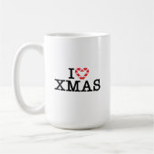 クリスマスのキャンディケインのハートが大好き コーヒーマグカップ (左)