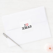 クリスマスのキャンディケインのハートが大好き スクエアシール (封筒)