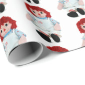 クリスマスのキャンディケインを持つぬいぐるみ人形 ラッピングペーパー (ロールコーナー)