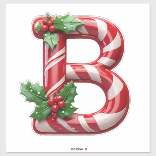 クリスマスのキャンディケイン文字 シール (シート)