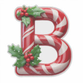 クリスマスのキャンディケイン文字 シール (正面)