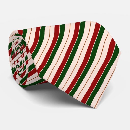 クリスマスのキャンディケイン ストライプ ネクタイ (ロール)