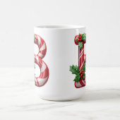 クリスマスのキャンディケーン文字 コーヒーマグカップ (中央)