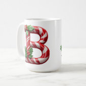 クリスマスのキャンディケーン文字 コーヒーマグカップ (正面左)
