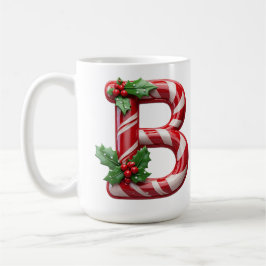 クリスマスのキャンディケーン文字 コーヒーマグカップ