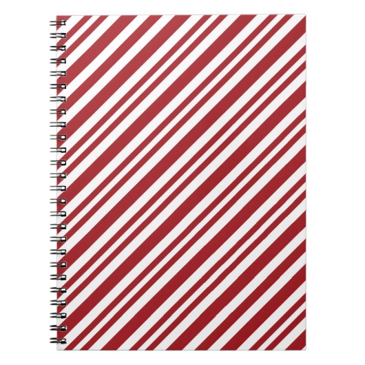 クリスマスのキャンディケーン ストライプ ノートブック (正面)