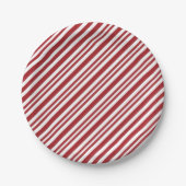クリスマスのキャンディケーン ストライプ ペーパープレート (正面)