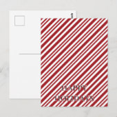 クリスマスのキャンディケーン ストライプ ポストカード (正面/裏面)