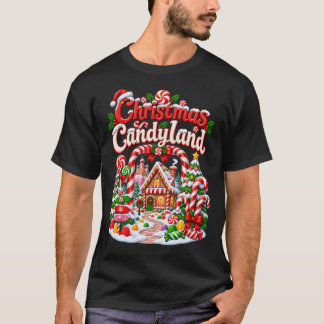 クリスマスのキャンディランド キャンディケーンの村 Tシャツ