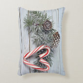 クリスマスのキャンディー・ケーン・ハート アクセントクッション (正面(垂直))