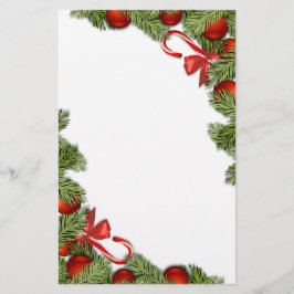 クリスマスのキャンディ・ケーンおよび静止した木の詳細 便箋