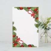 クリスマスのキャンディ・ケーンおよび静止した木の詳細 便箋 (スタンド正面)