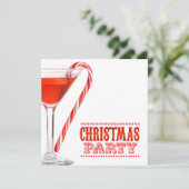 クリスマスのキャンディ・ケーンのカクテルのパーティの招待状 招待状 (スタンド正面)