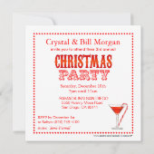 クリスマスのキャンディ・ケーンのカクテルのパーティの招待状 招待状 (裏面)