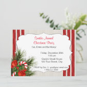 クリスマスのキャンディ・ケーンのパーティの招待状 招待状 (スタンド正面)