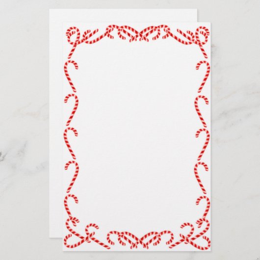 クリスマスのキャンディ・ケーンの文房具 便箋 (正面/裏面)