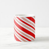 クリスマスのキャンディ・ケーンは縞で飾ります コーヒーマグカップ (中央)
