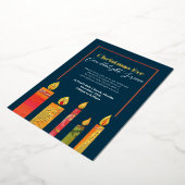 クリスマスのキャンドルライト・サービス　５本のキャンドル　ゴールド 箔シーズンカード (回転した状態)