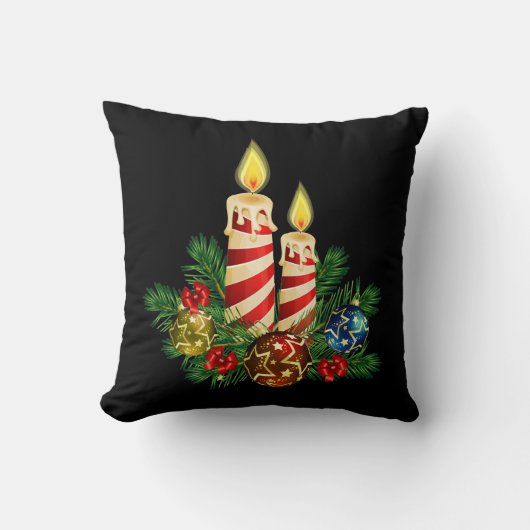 クリスマスのキャンドル クッション (正面)