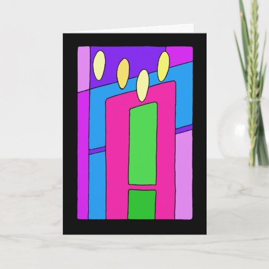 クリスマスのキャンドル シーズンカード (正面)