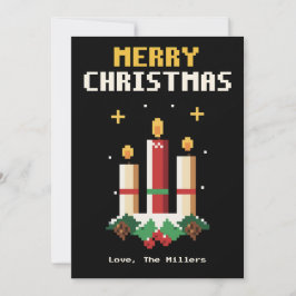 クリスマスのキャンドル ピクセルアート クリスマスカード