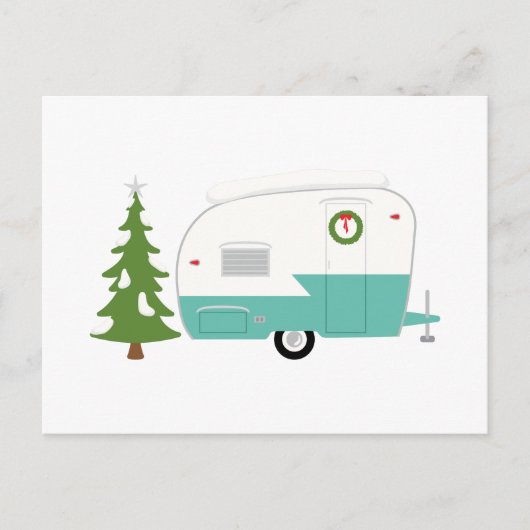 クリスマスのキャンピングカー シーズンポストカード (正面)