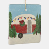 クリスマスのキャンピングトレーラー セラミックオーナメント (右)