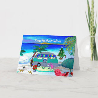 クリスマスのキャンピングトレーラー Holiday カード