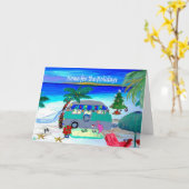 クリスマスのキャンピングトレーラー Holiday カード (黄色い花)