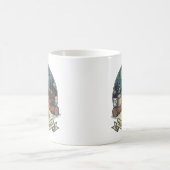 クリスマスのキャンプファイヤーシーン コーヒーマグカップ (中央)