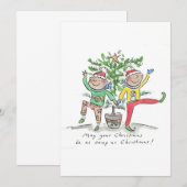 クリスマスのキャンプ 招待状 (正面/裏面)