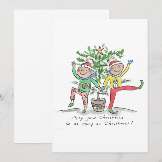 クリスマスのキャンプ 招待状 (正面/裏面)