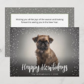 クリスマスのキュートな犬の写真 シーズンカード (正面/裏面)