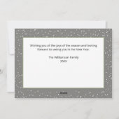 クリスマスのキュートな犬の写真 ハッピーハウリデイズ シーズンカード (裏面)