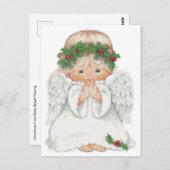 クリスマスのキュートな赤ちゃん天使が祈っている ポストカード (正面/裏面)