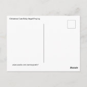 クリスマスのキュートな赤ちゃん天使が祈っている ポストカード (裏面)