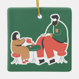 クリスマスのキュートな セラミックオーナメント