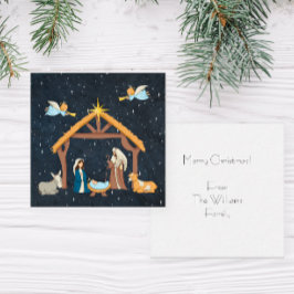 クリスマスのキリストの降誕を祝うクリスマスカード ノートカード