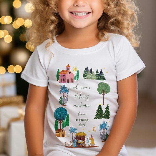 クリスマスのキリストの降誕シーン Tシャツ