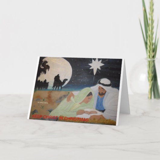 クリスマスのキリストを保って下さい シーズンカード (正面)