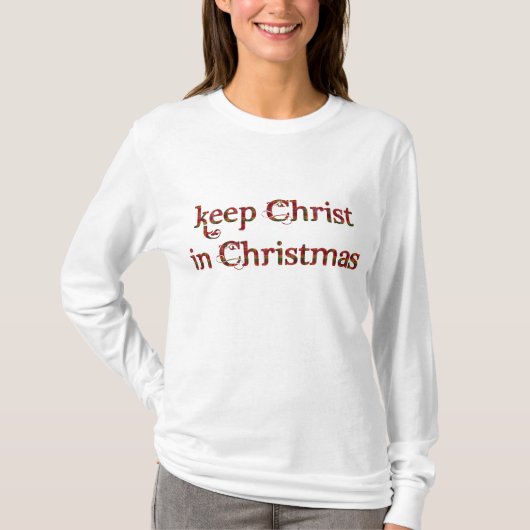 クリスマスのキリストを保って下さい Tシャツ (正面)