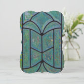 クリスマスのキリスト教の栄光 神 ステンドグラスと松 シーズンカード (スタンド正面)