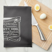 クリスマスのキリスト教の黒板の聖なる書物、経典 キッチンタオル (四つ折り)