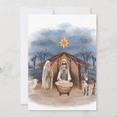 クリスマスのキリスト降誕と洗礼の招待状 招待状 (裏面)