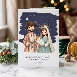クリスマスのキリスト降誕のシーンと聖書 シーズンカード