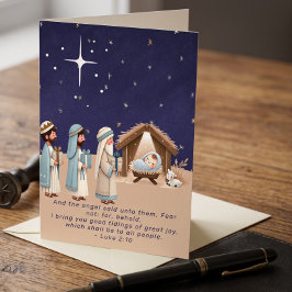 クリスマスのキリスト降誕のシーンと聖書 シーズンカード
