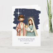 クリスマスのキリスト降誕のシーンと聖書 シーズンカード (正面)