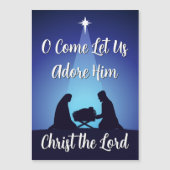 クリスマスのキリスト降誕のシーンのマグネットカード (正面)