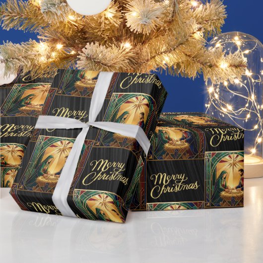 クリスマスのキリスト降誕のシーンの包装紙 ラッピングペーパー (クリスマス)